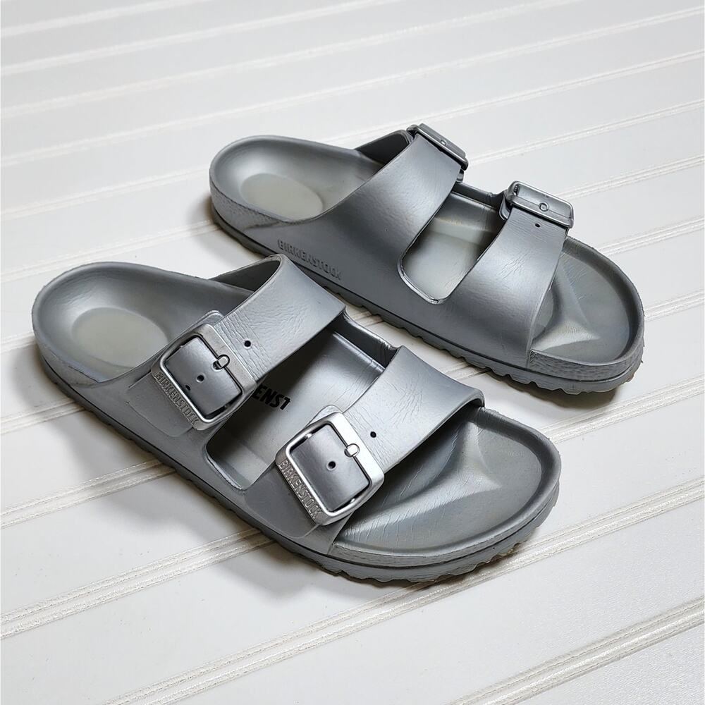 Birkenstock Unisex Adults Arizona EVA Sandals Size 7 Women's/5 Men's Silver